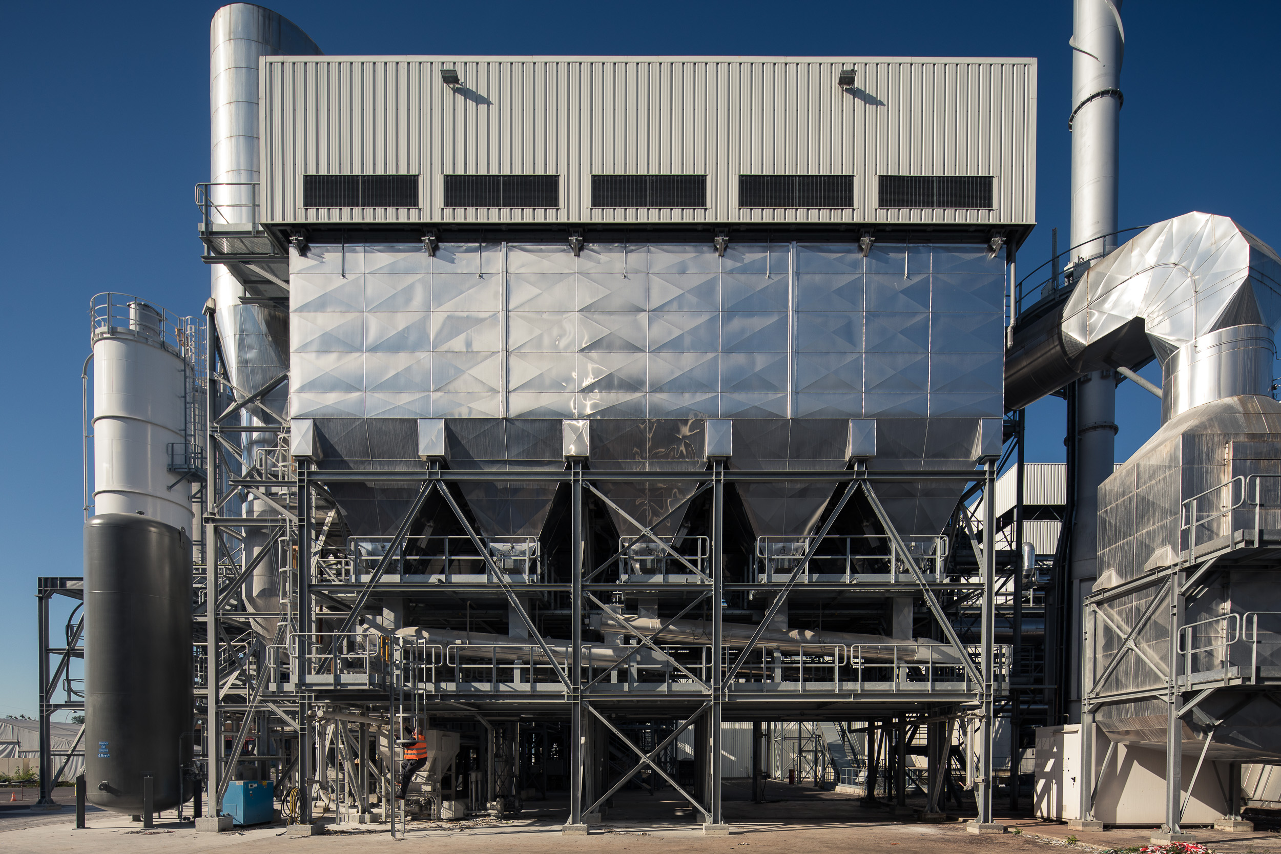 Décarbonation chaudière CSR usine de recyclage des emballages en papier carton