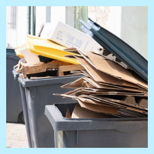 Petits et grands emballages : bacs de collecte