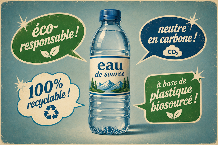 Allégations environnementales greenwashing bouteille plastique réputation marque
