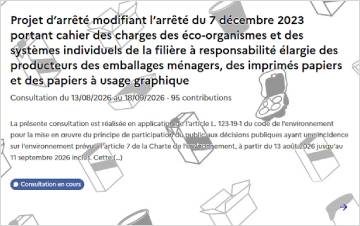 Révision du cahier des charges de la REP emballages ménagers
